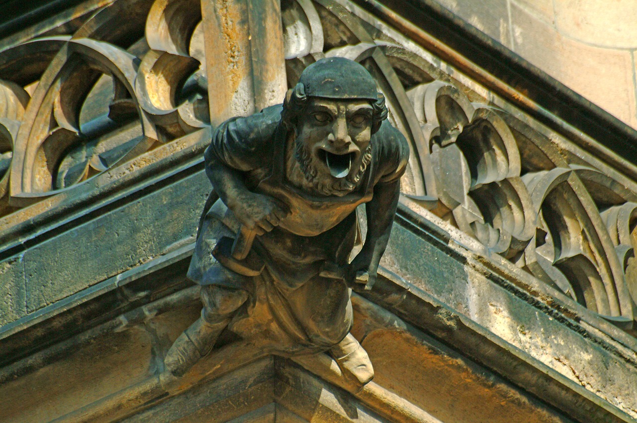 prague  gargoyle  statue free photo