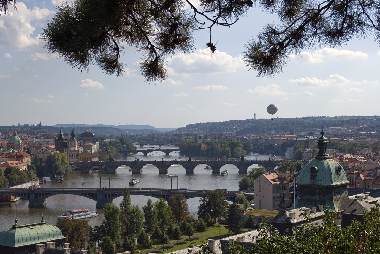 prague  river  bridges free photo