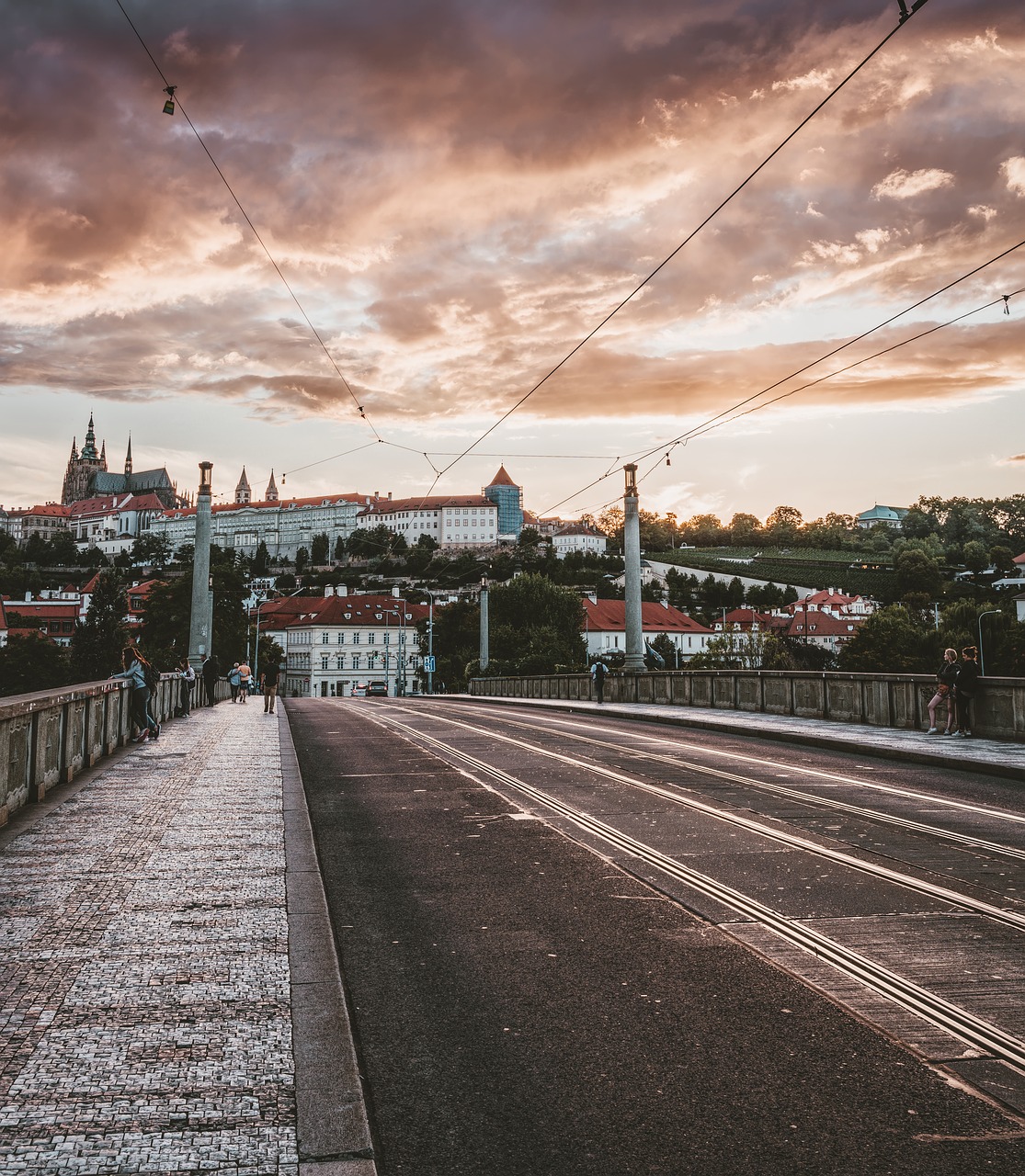 prague  sunset  architecture free photo