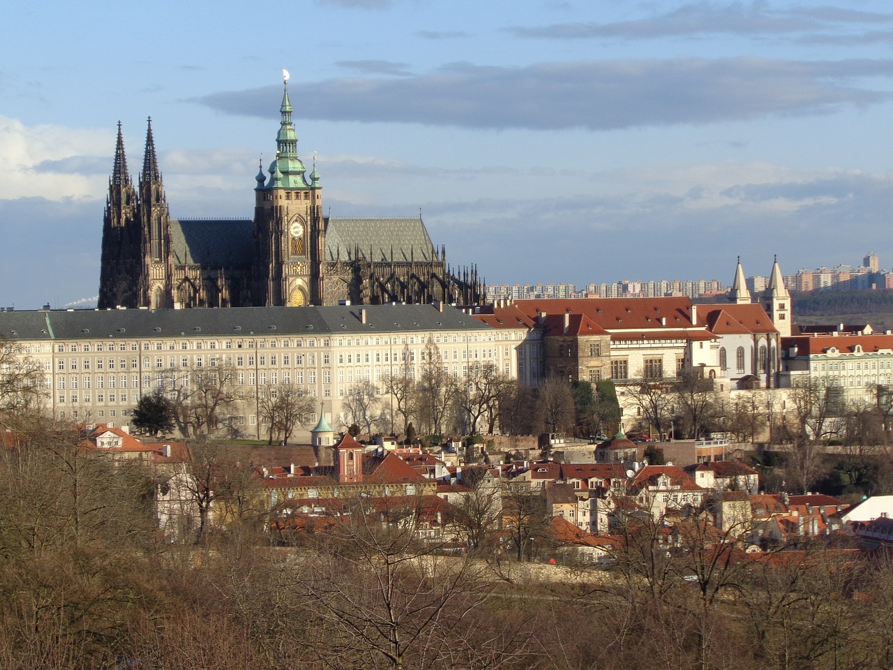 prague panorama castle free photo