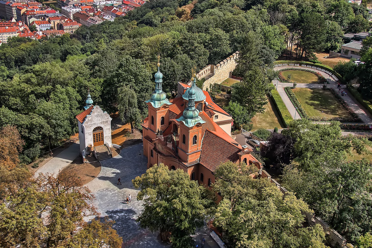 prague  petrin hill  the baptist cathedral of st lawrence free photo