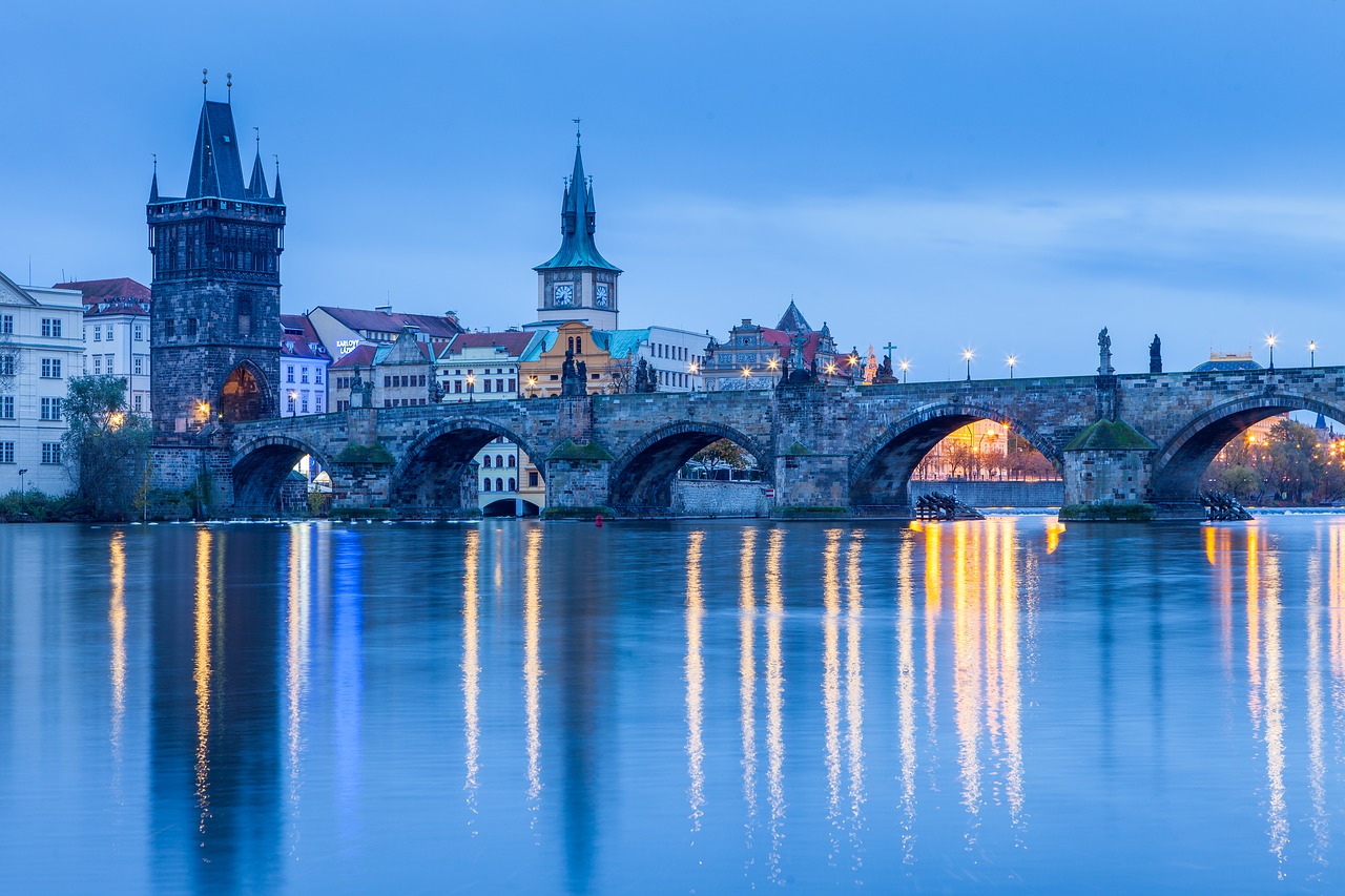 prague  czech republic  lights free photo