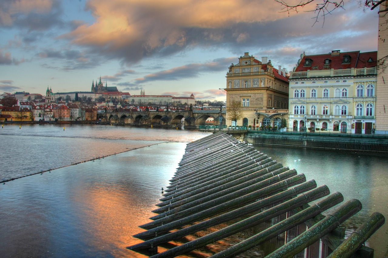 prague bridge river free photo