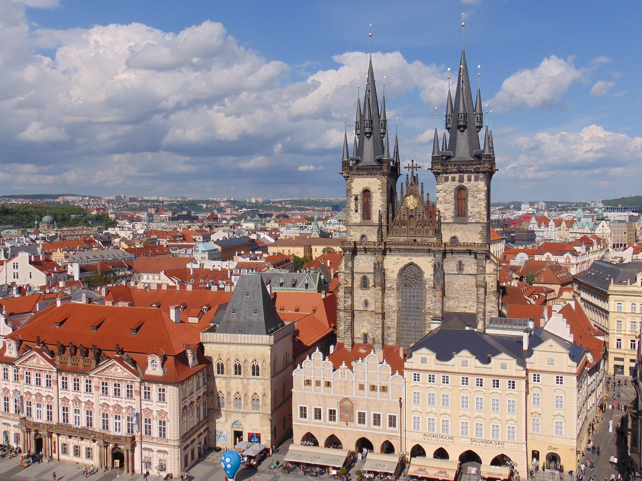 prague old city crowd free photo