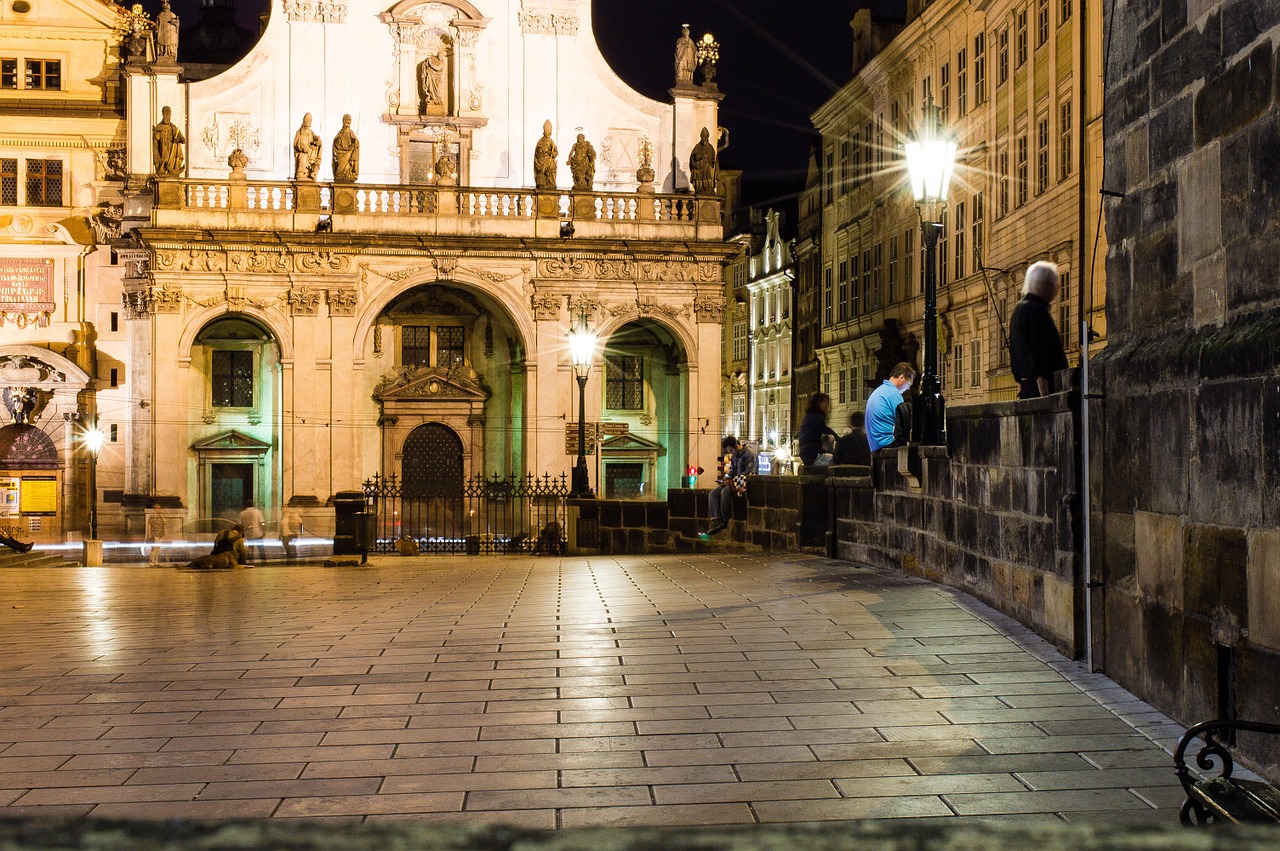 prague night city free photo