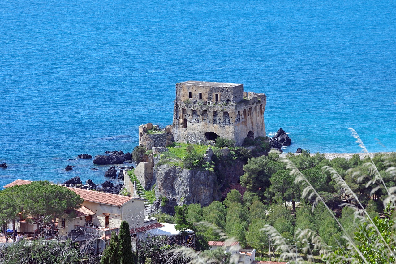 praia a mare calabria watchtower free photo