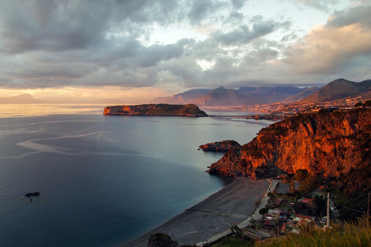 praia a mare sunset noon free photo