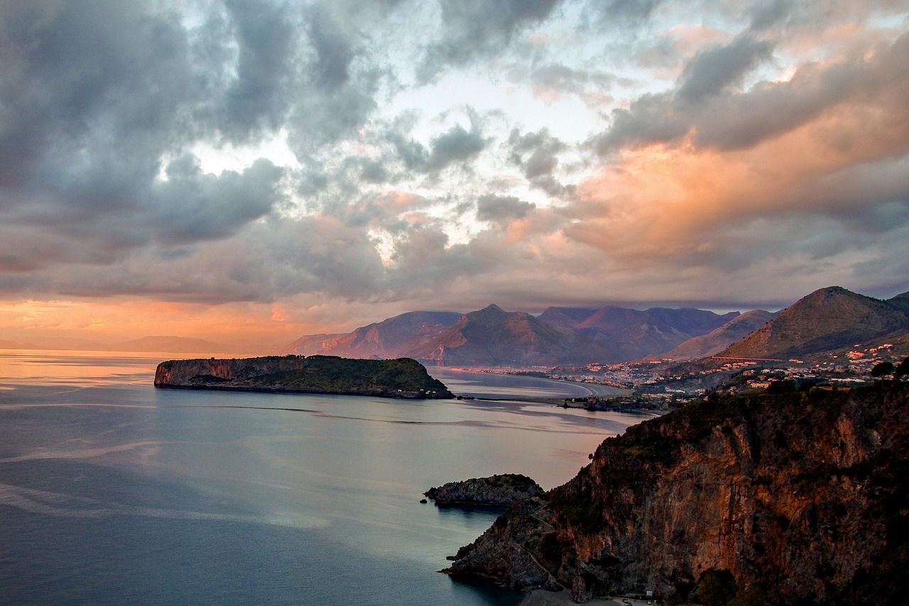 praia a mare sunset noon free photo