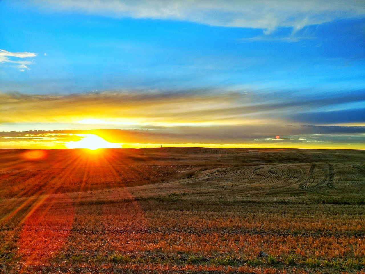 prairie sunset field free photo