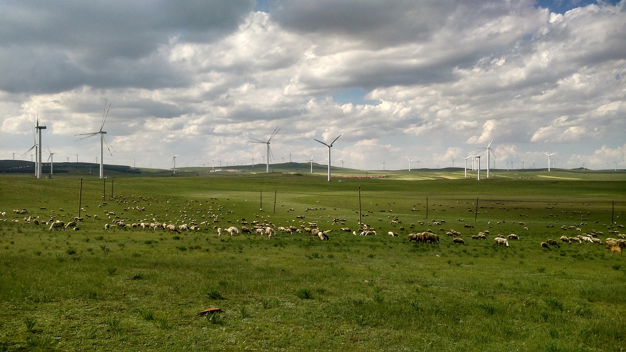 prairie windmill huitengxile free photo