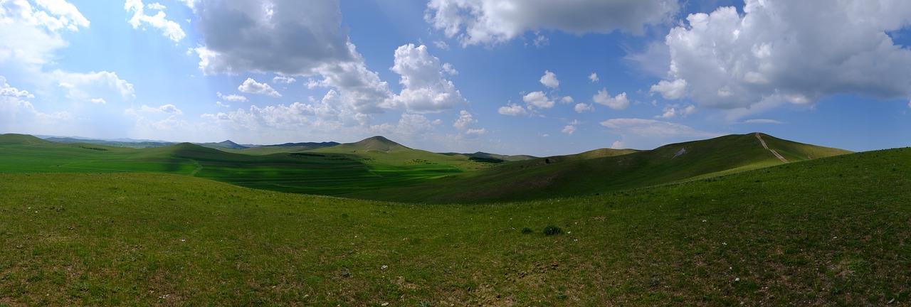 prairie  blue sky  scenery free photo