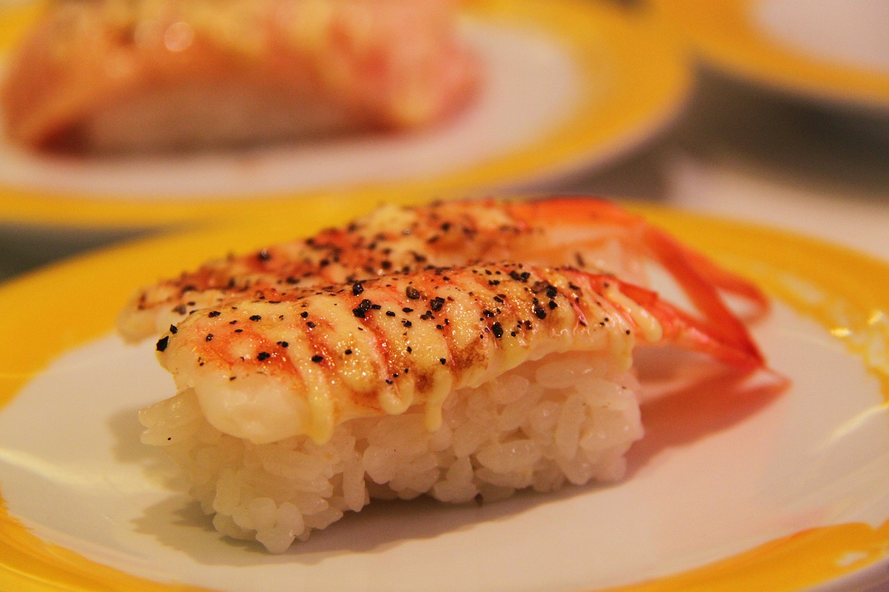 prawn sushi japanese food free photo