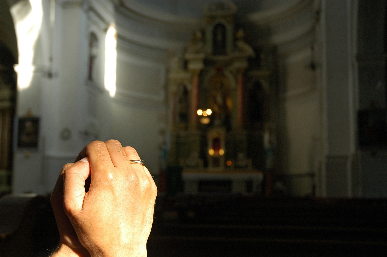 prayer church light free photo