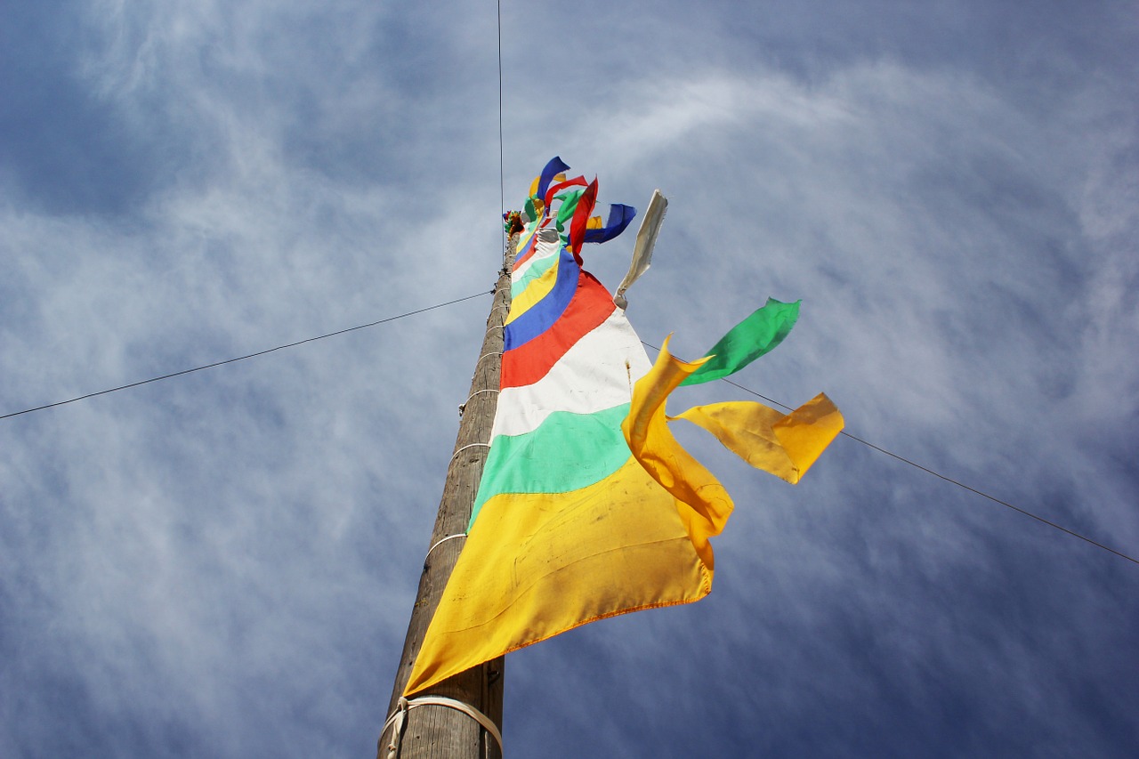 prayer flags sky tibetan free photo