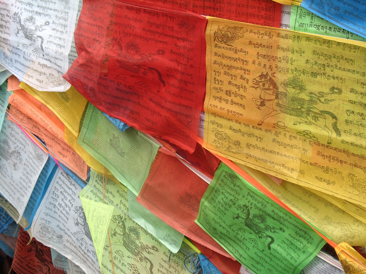 prayer flags tibetan color free photo
