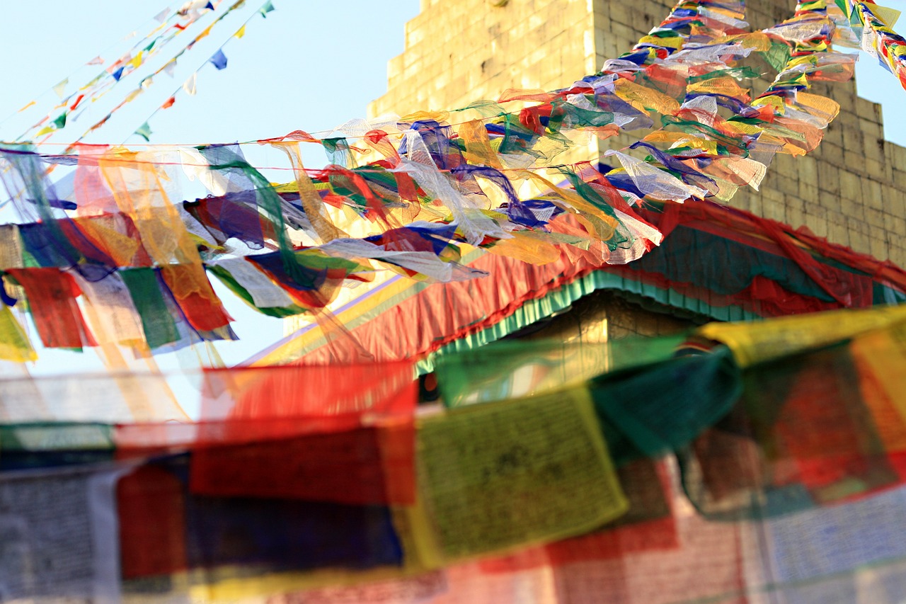 prayer flags buddhism nepal free photo