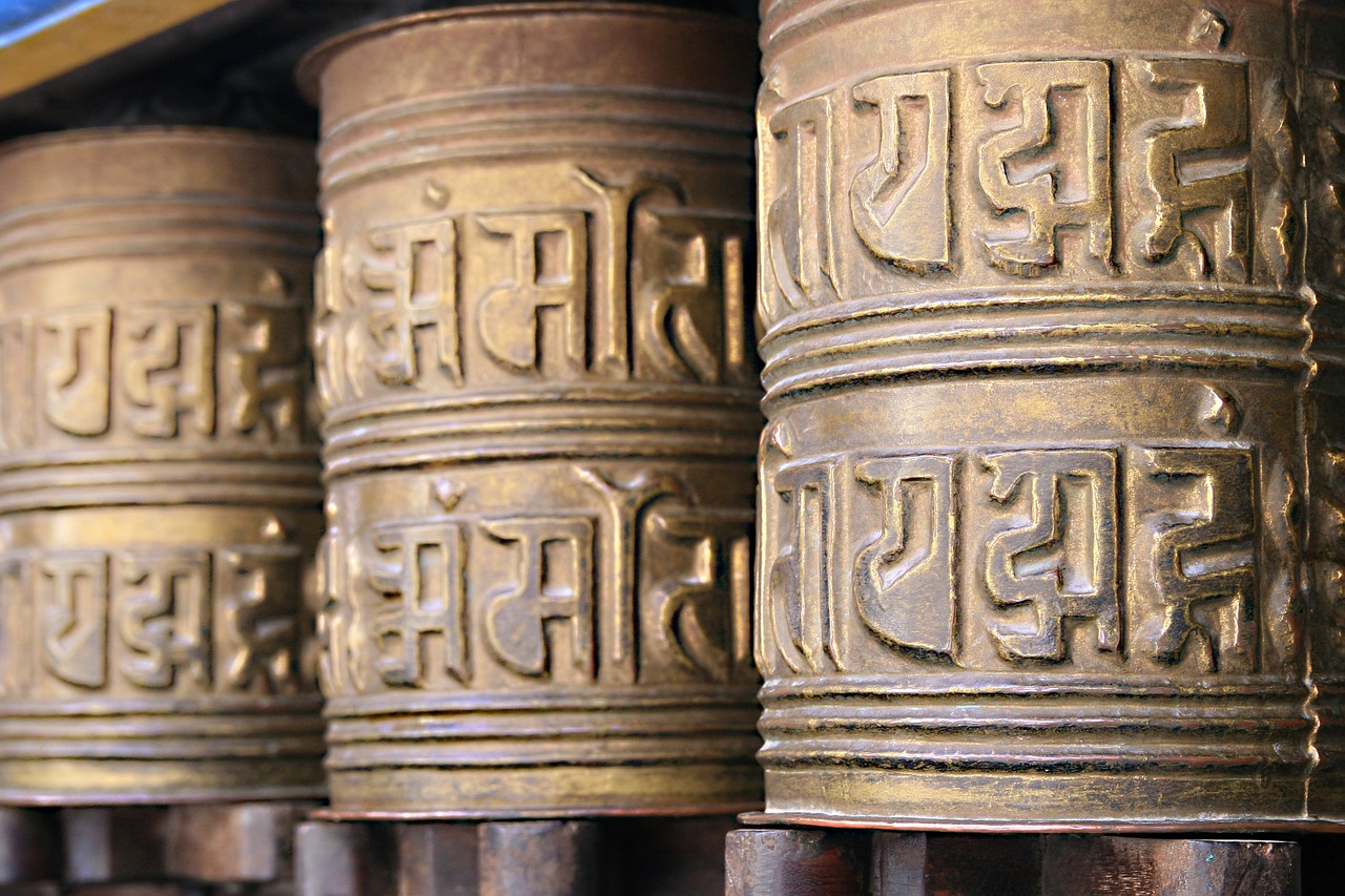 prayer wheel buddhism nepal free photo