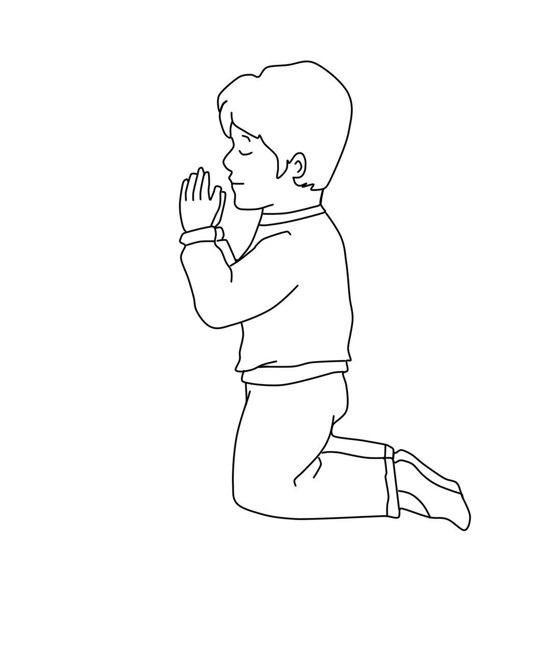 Boy Praying Coloring Page