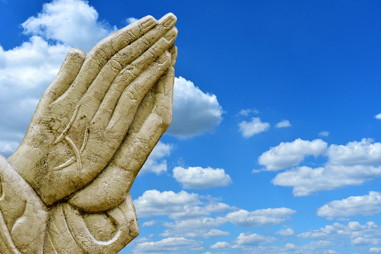 praying hands religious granite free photo