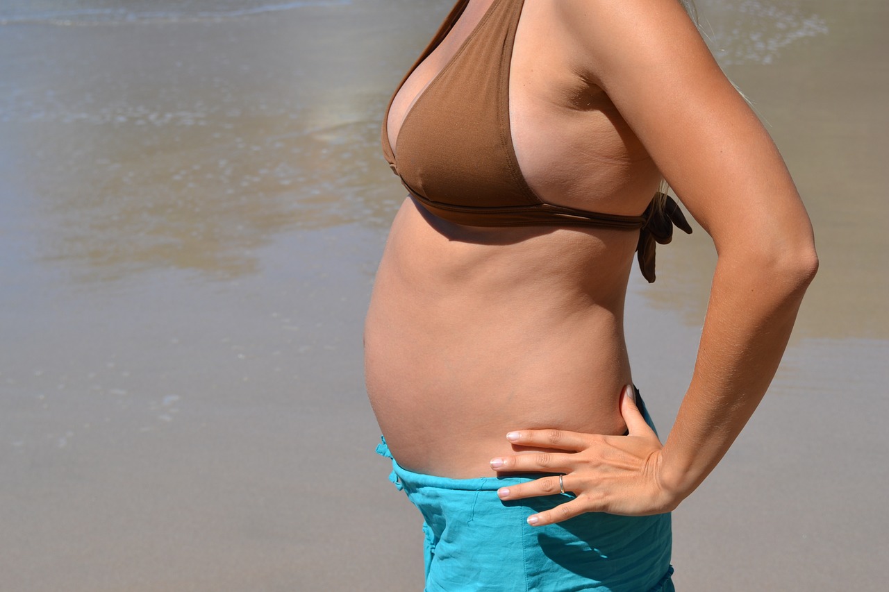 pregnancy motherhood beach free photo