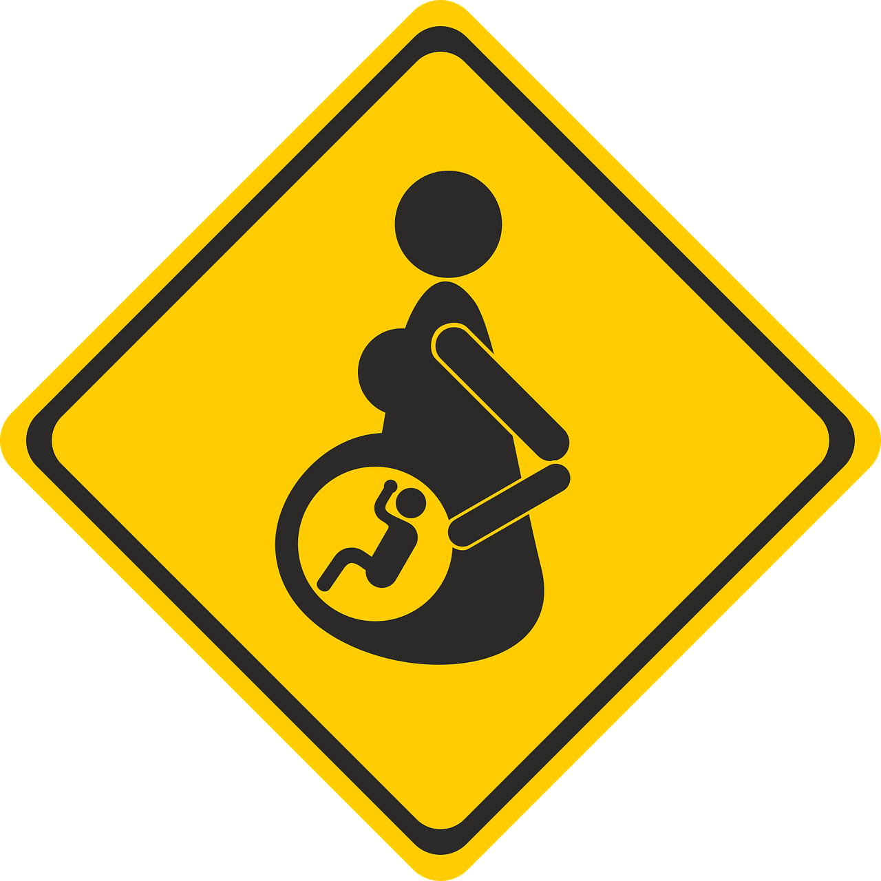 pregnant warnschild shield free photo