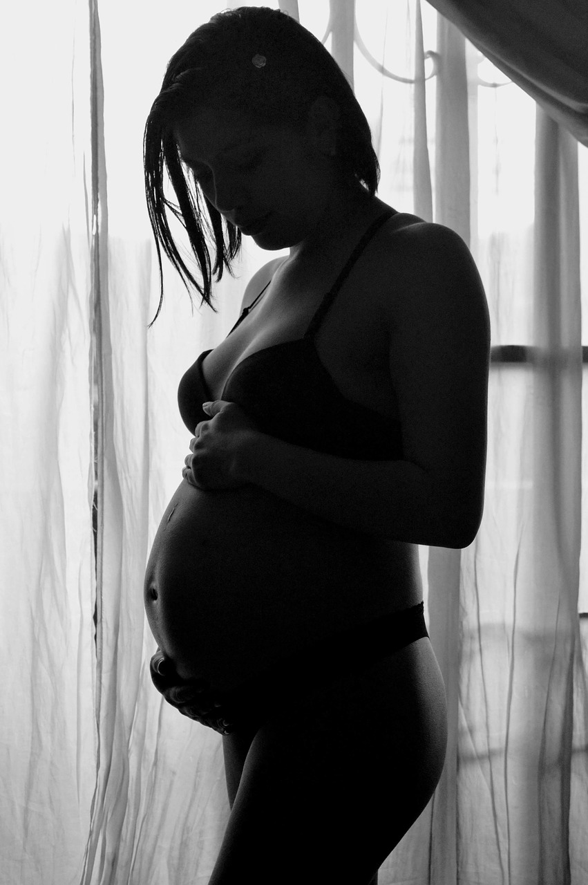 pregnant  white  black free photo