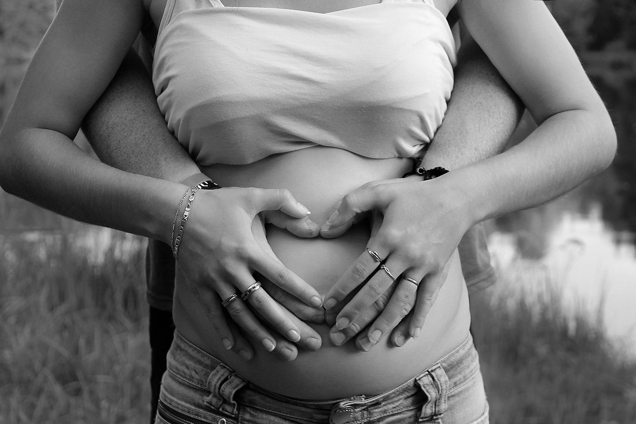 pregnant belly hands free photo