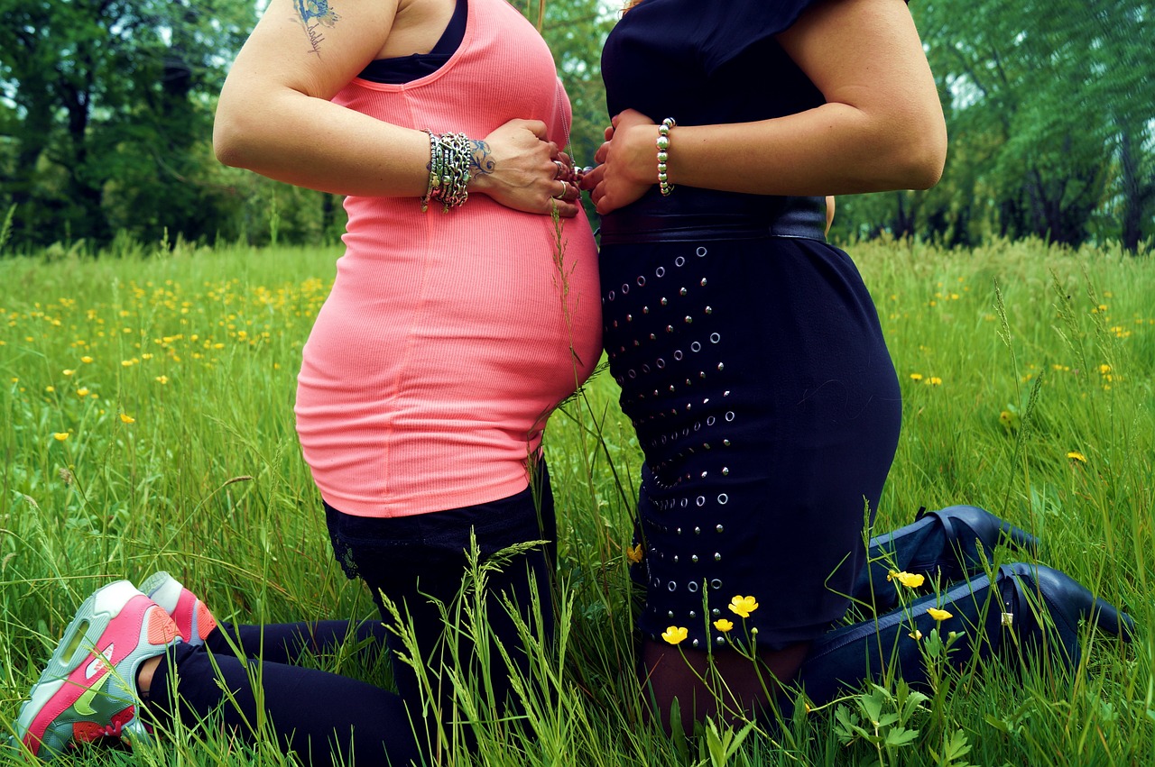 pregnant bellies friends free photo