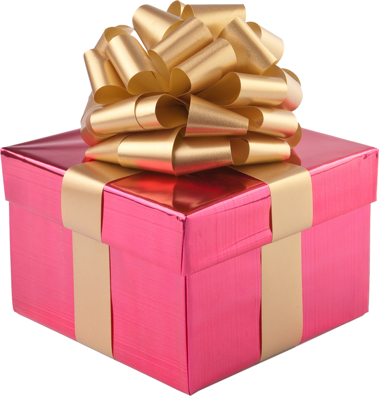 present gift box gold ribbon free photo