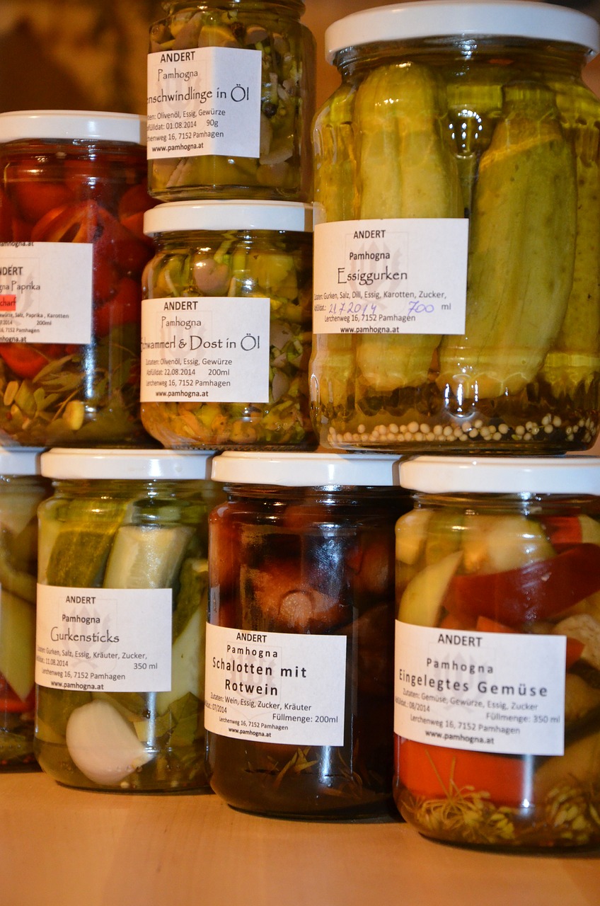 preserving jars pickles vegetables free photo
