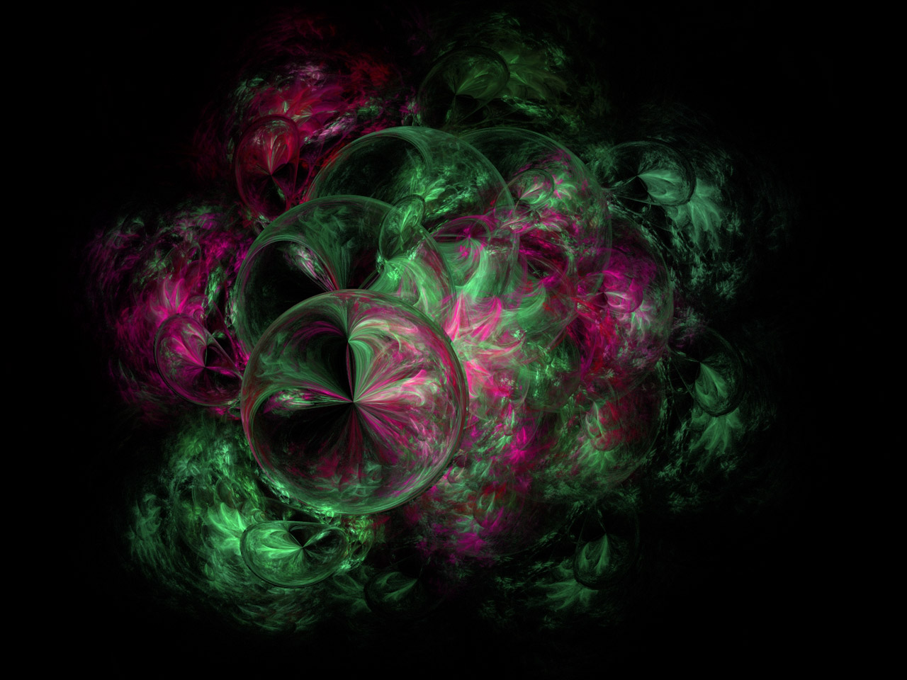 fractal green pink free photo