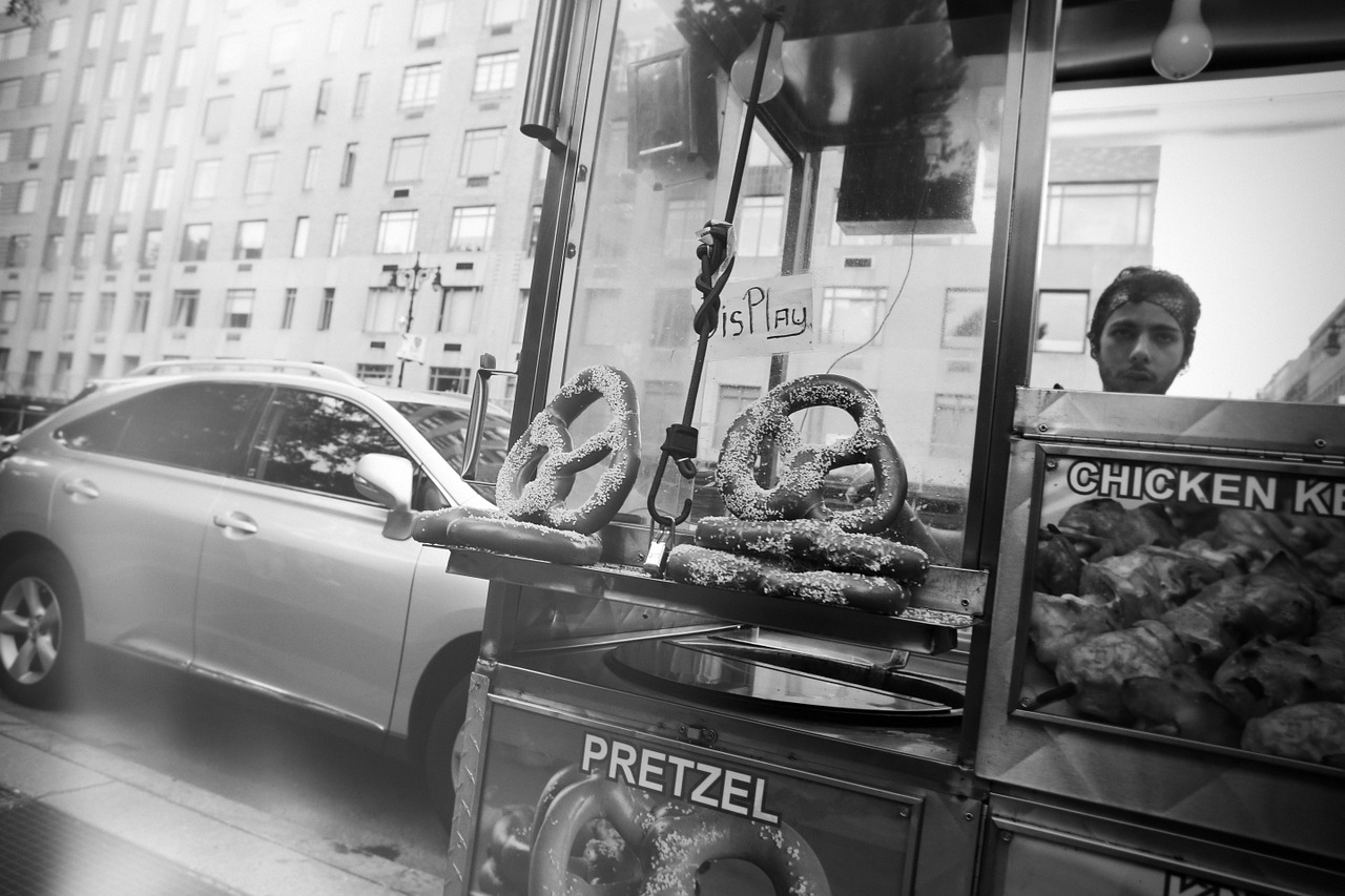 pretzels stand vendor free photo