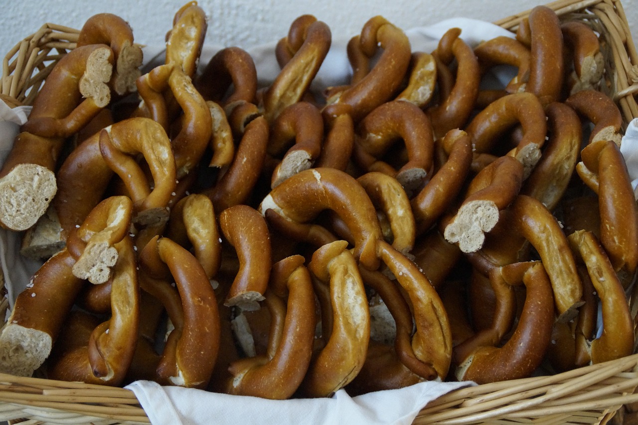 pretzels cut in half halves free photo