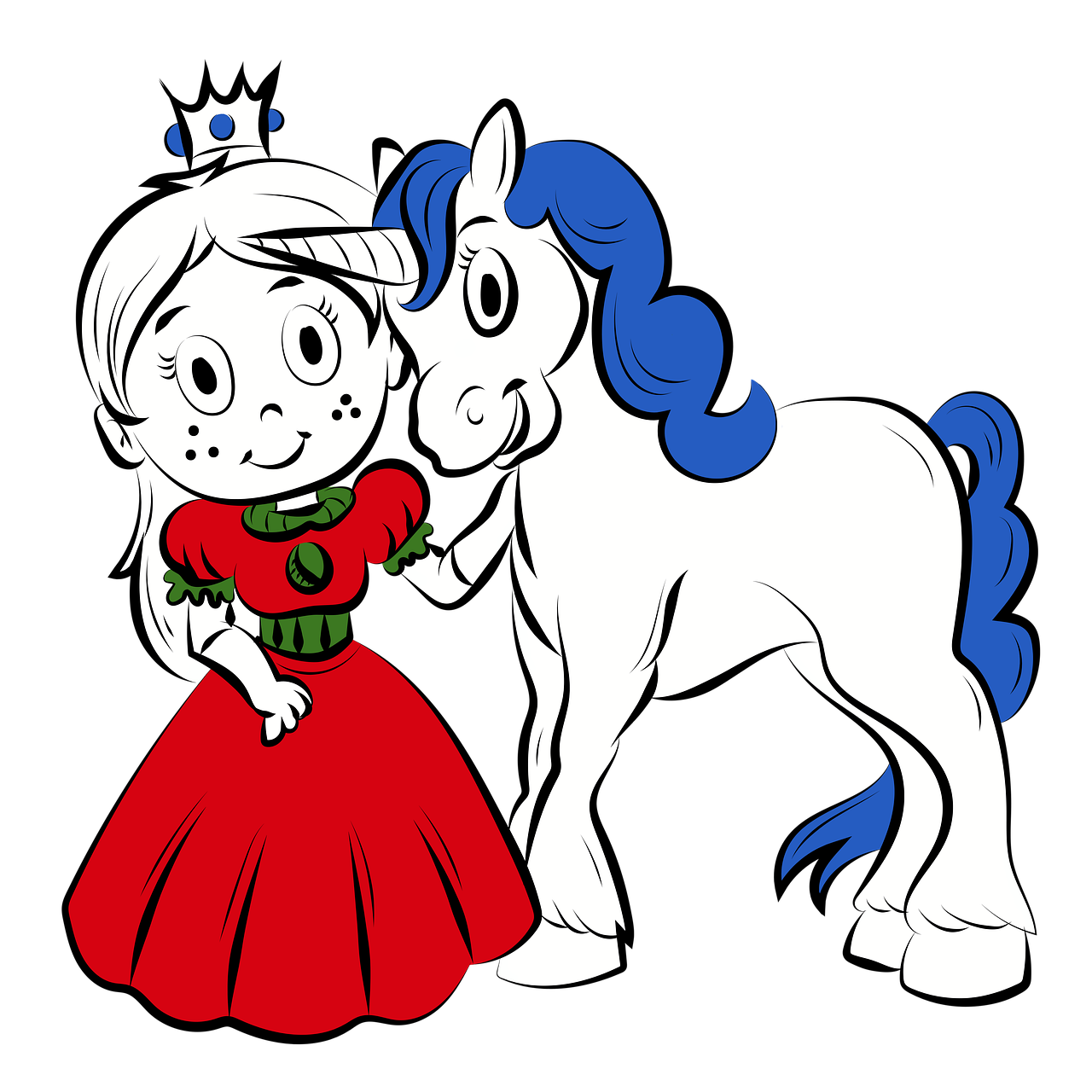 princess  unicorn  drawing free photo