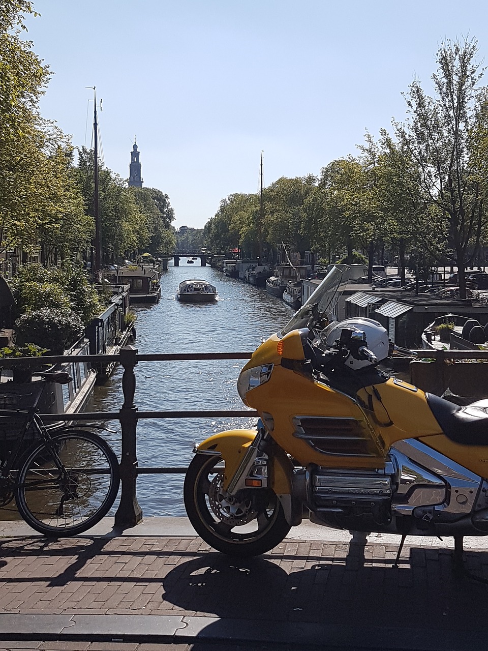 prinsengracht amsterdam goldwing gl1800 free photo