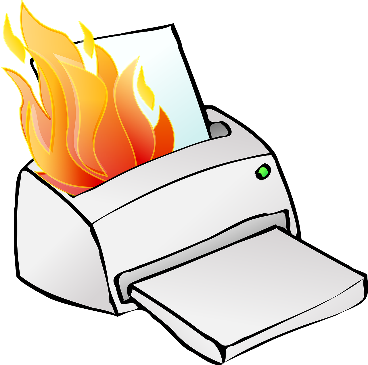 printer fire flames free photo