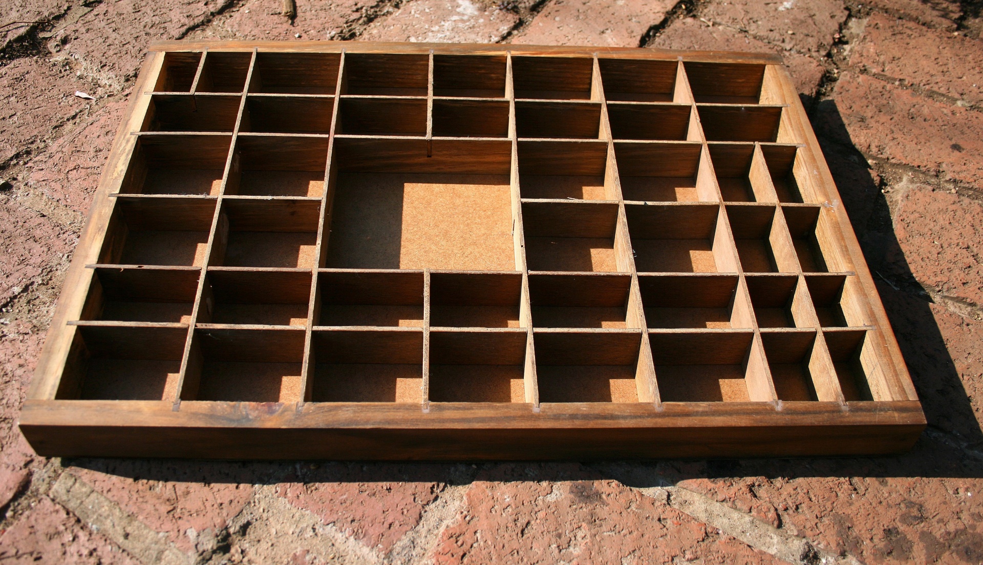 printer's tray wood sections free photo