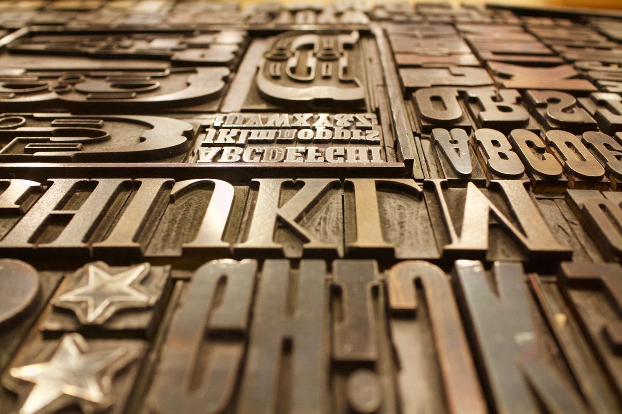 printing plate letters font free photo