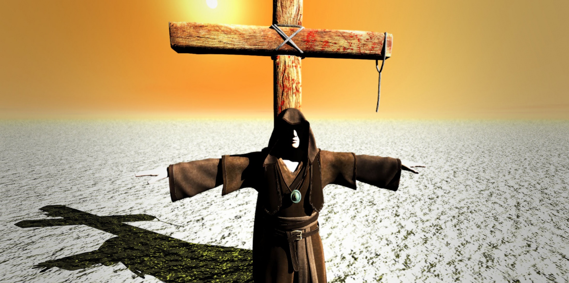 priest cross desert free photo