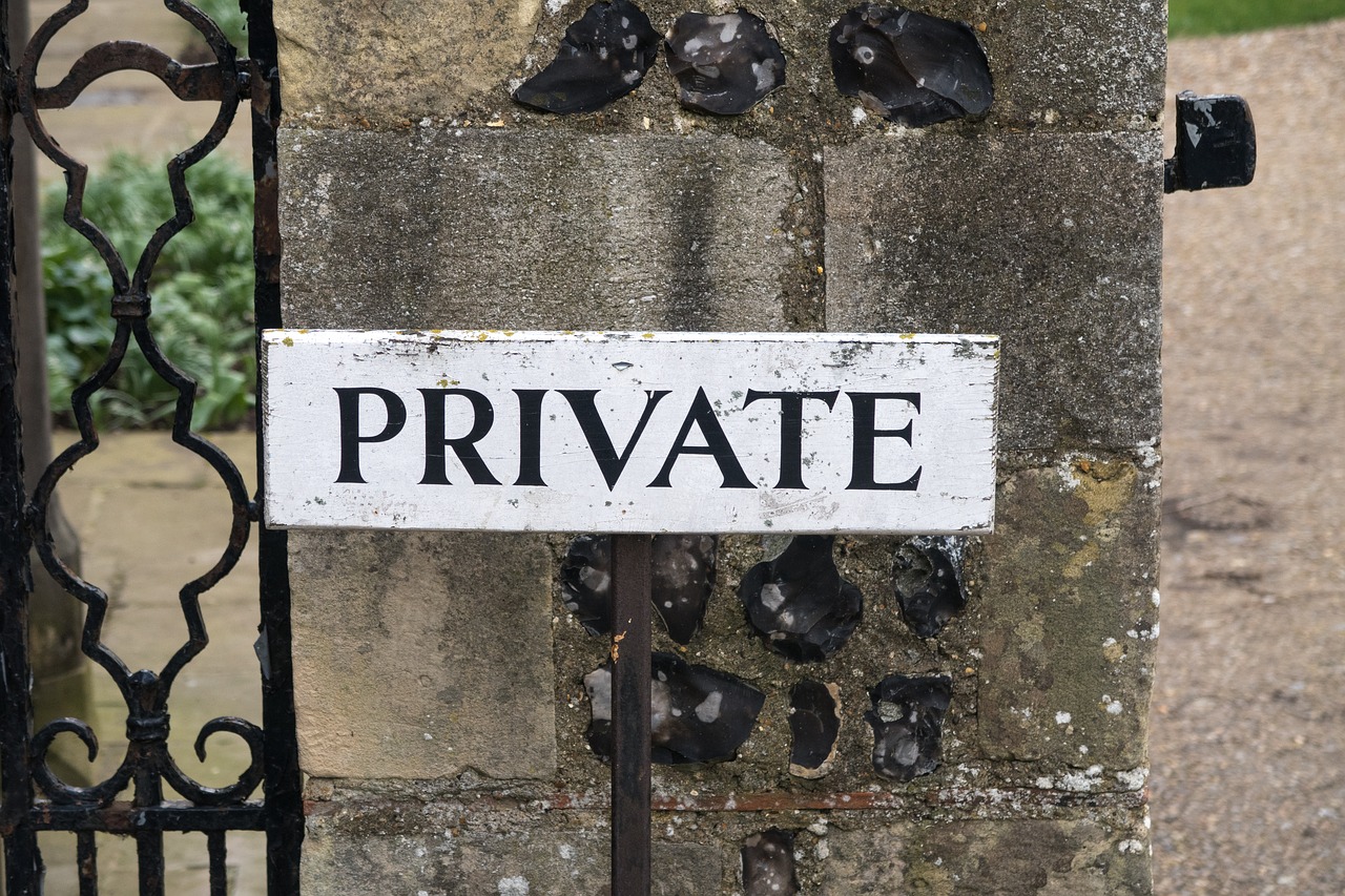 private  sign  security free photo