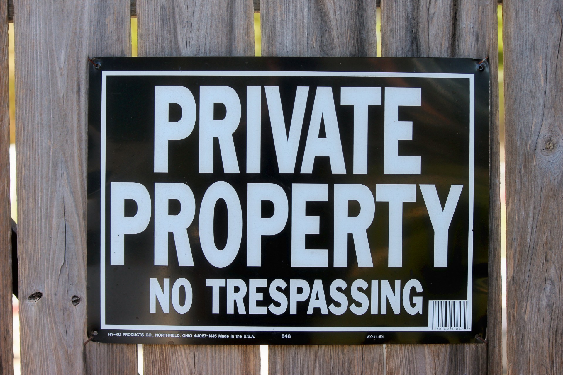 private property sign fence free photo