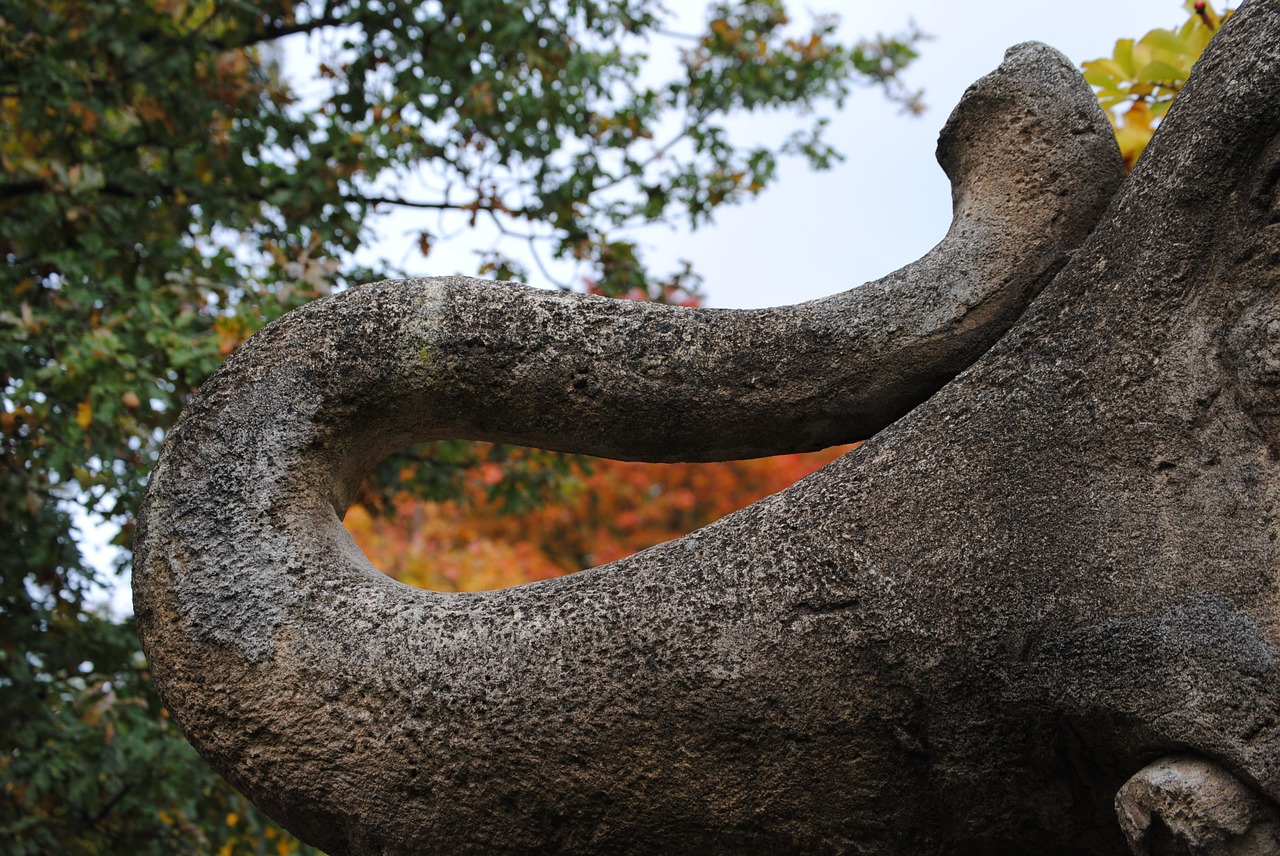 proboscis stone figure elephant free photo