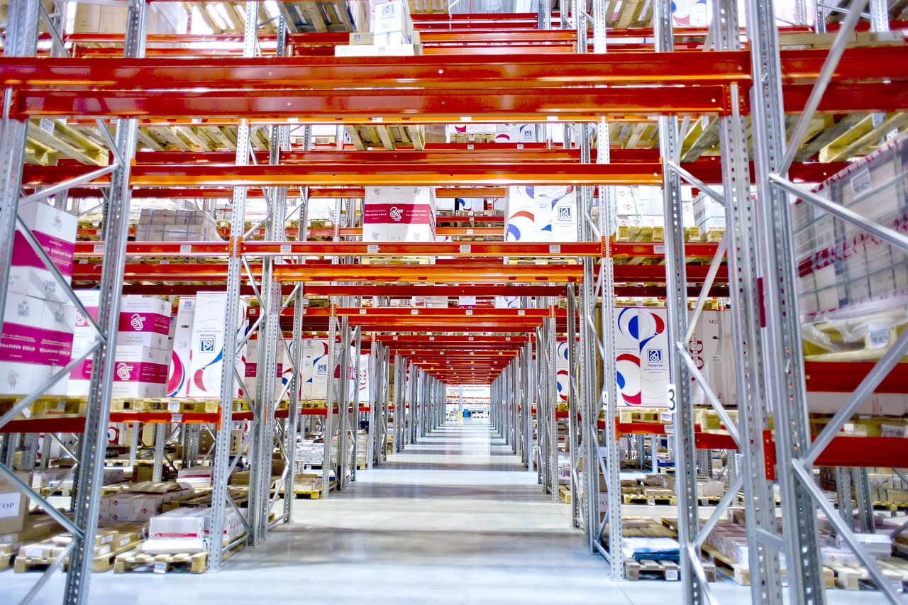 production logistics center modern warehouse free photo