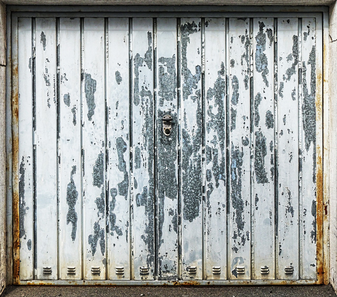 profile sheet weathered garage door free photo