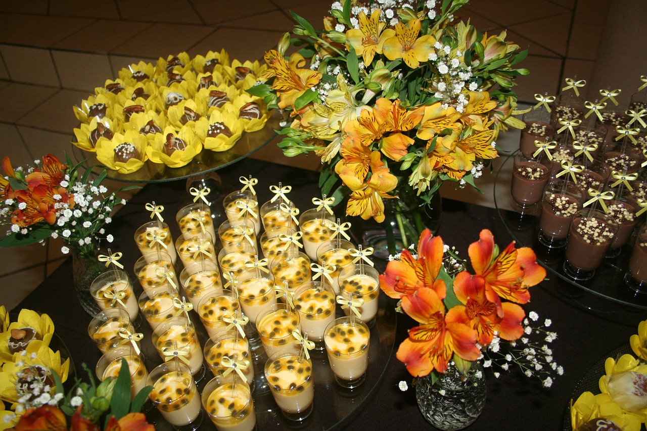 prom sweet table yellow free photo