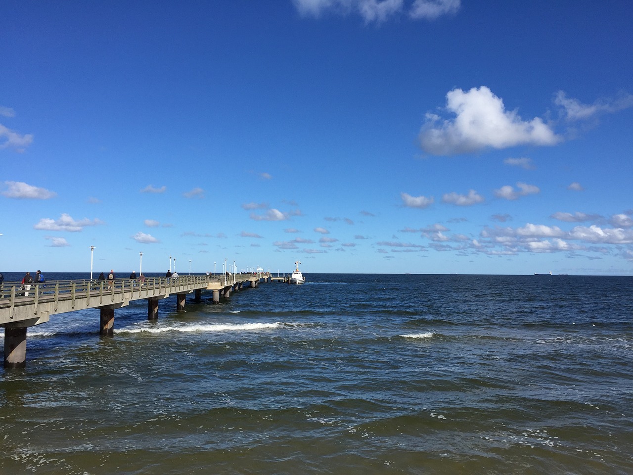 promenade sea bridge baltic sea free photo