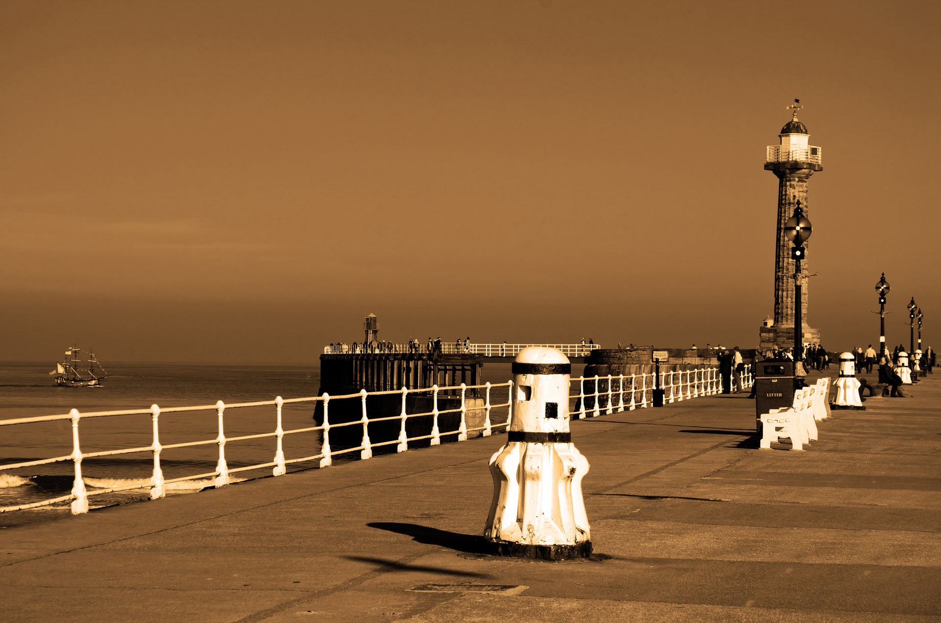 whitby lighthouses town free photo