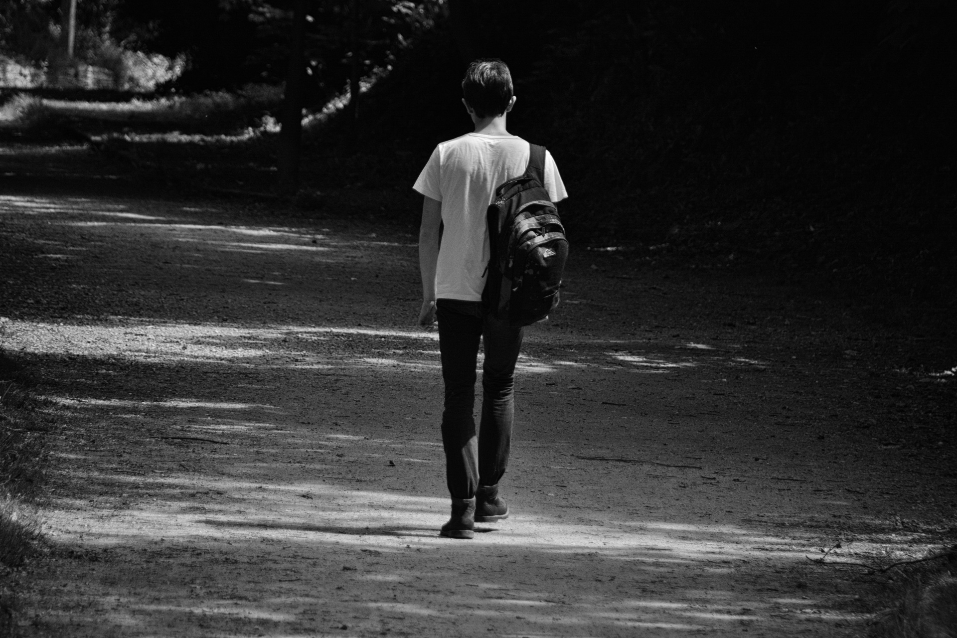 lonely person walking