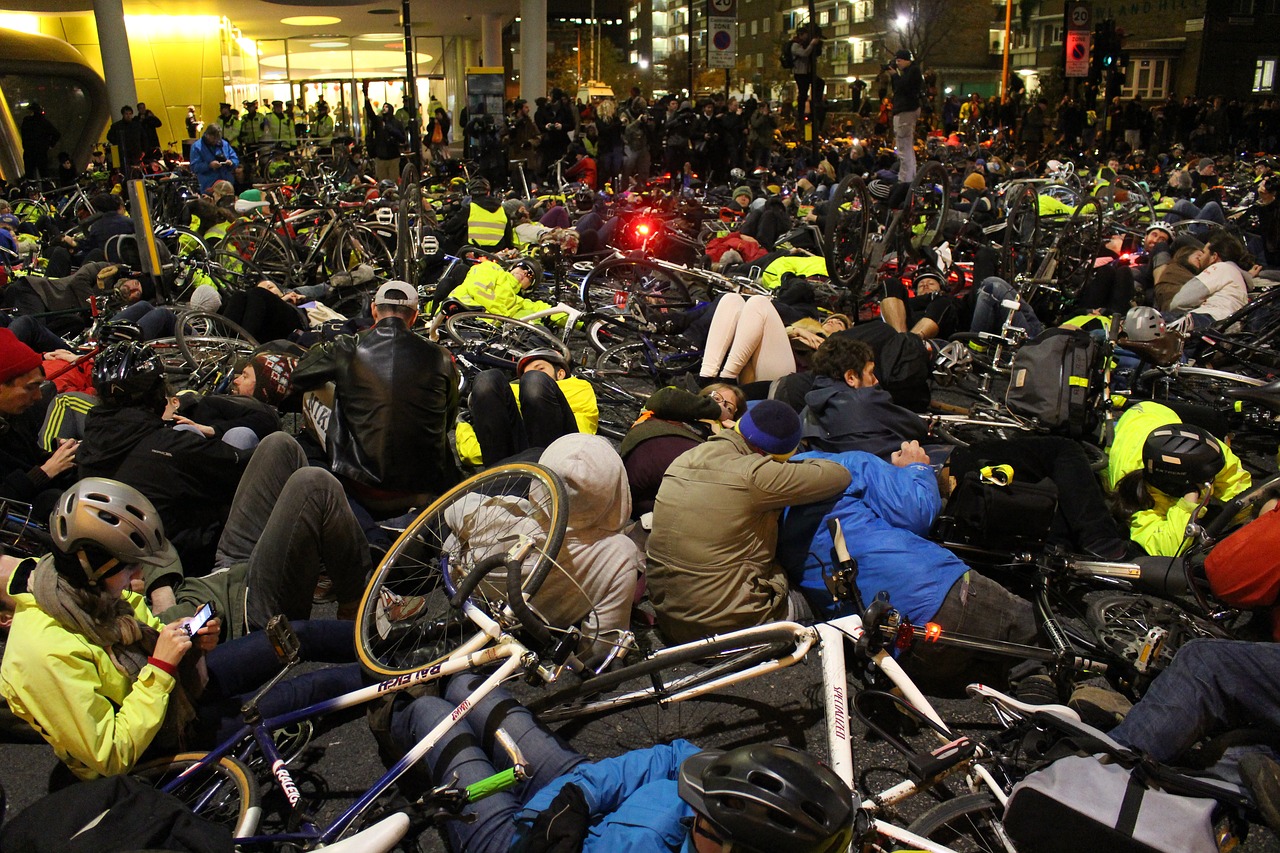 protest demonstration stop killing cyclists free photo