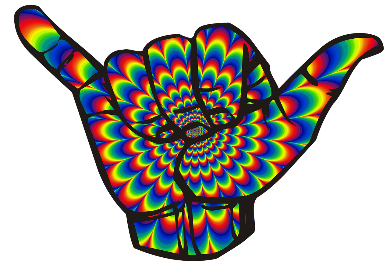 psychedelic shaka hang loose free photo